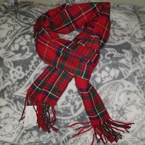 Red & green flannel scarf